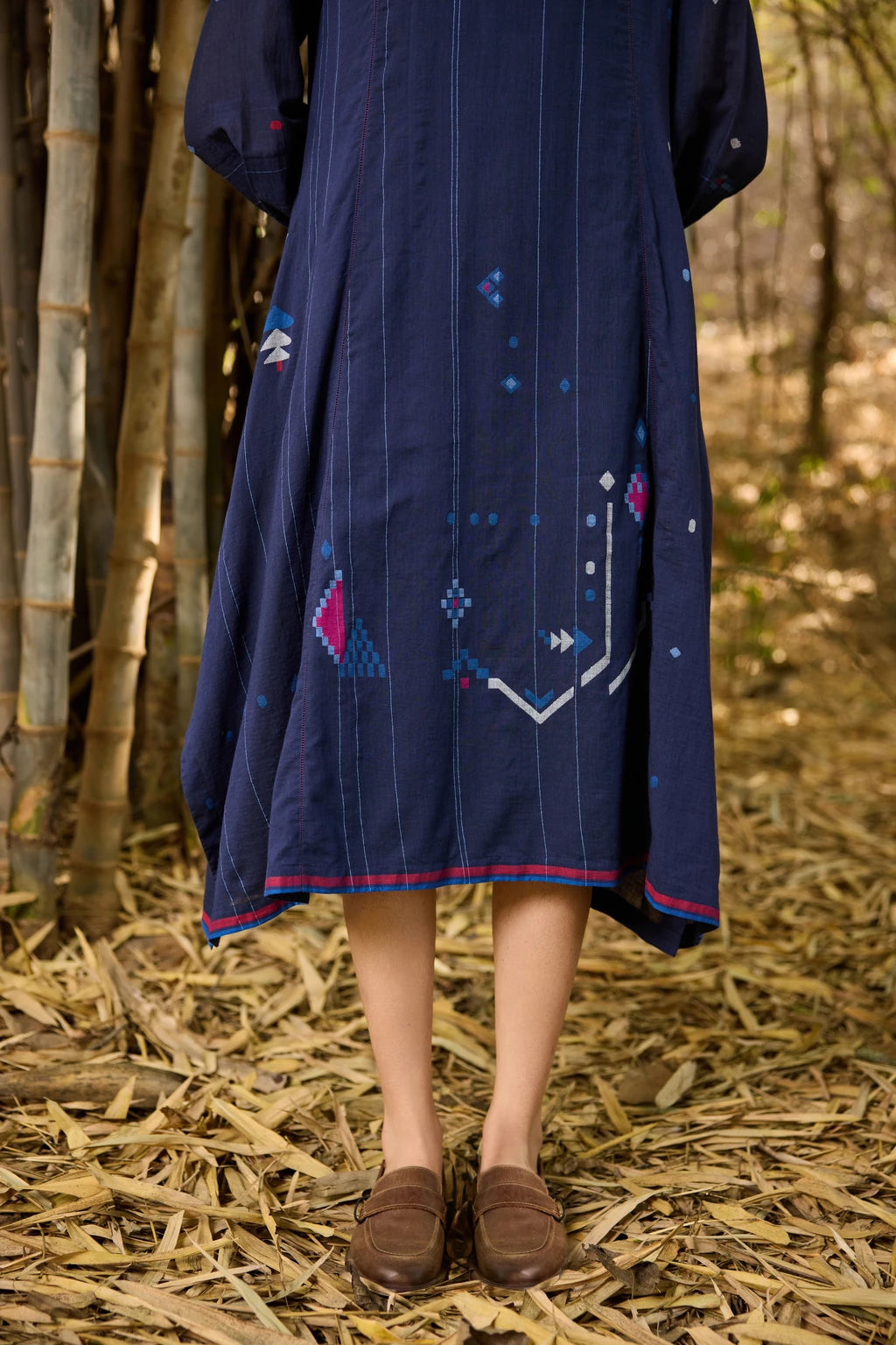 Adva Dress — jamdani cotton dress — fabric detail | Sarron