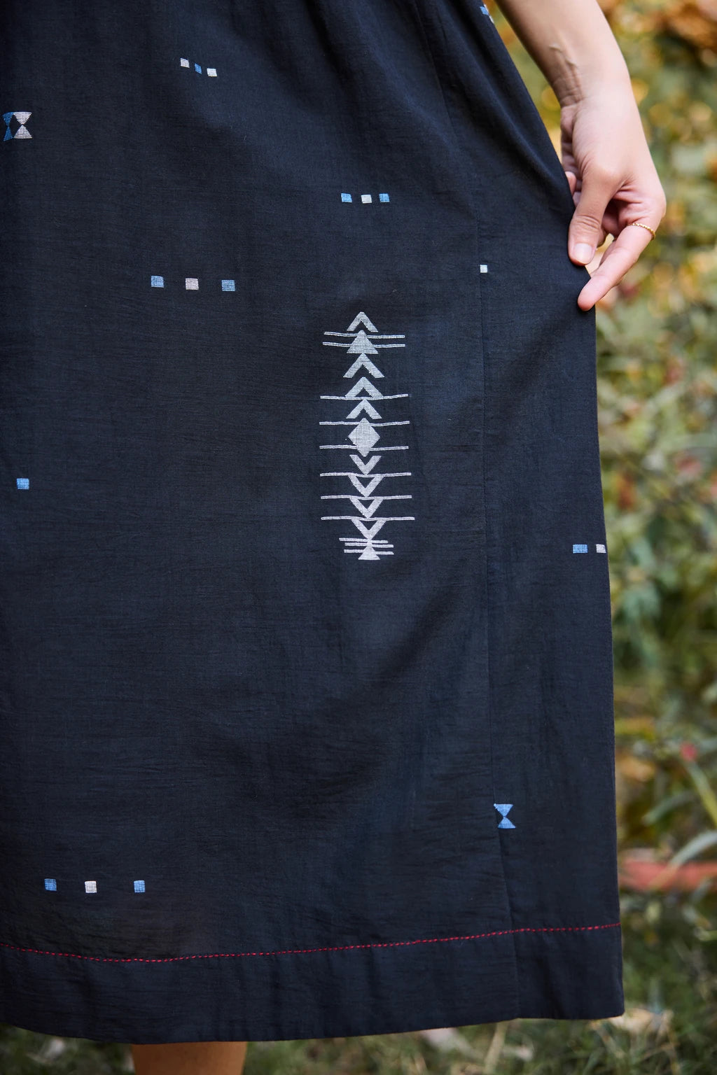 Kana Dress — jamdani cotton dress — fabric detail | Sarron