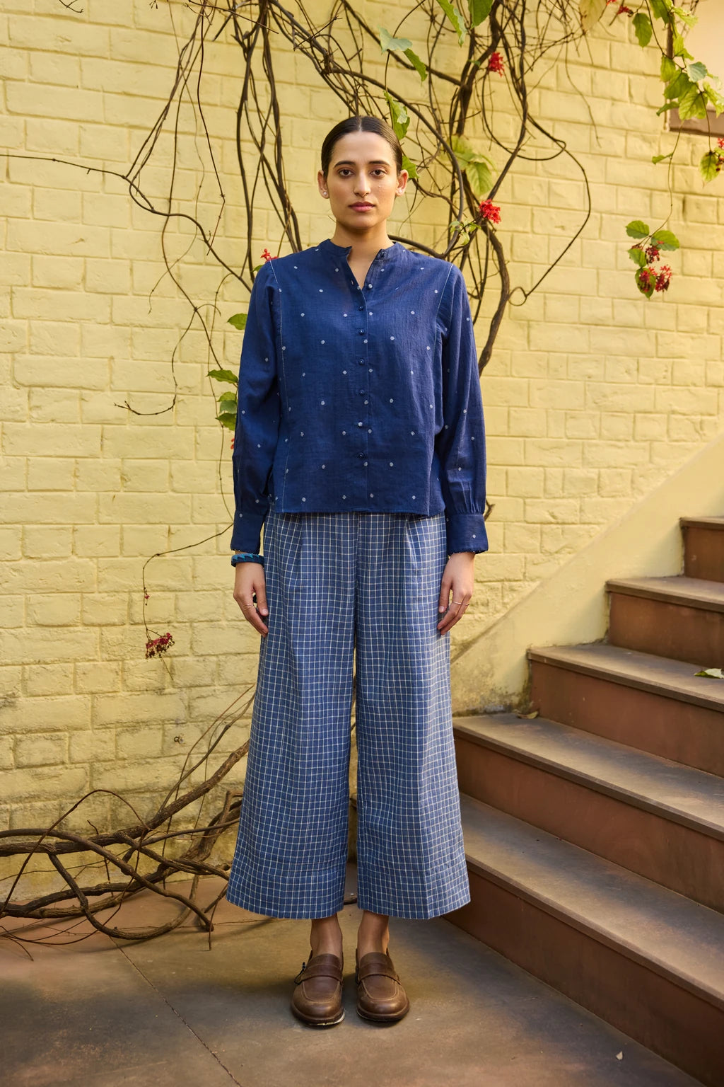 Nyla Set — jamdani cotton set — front view | Sarron