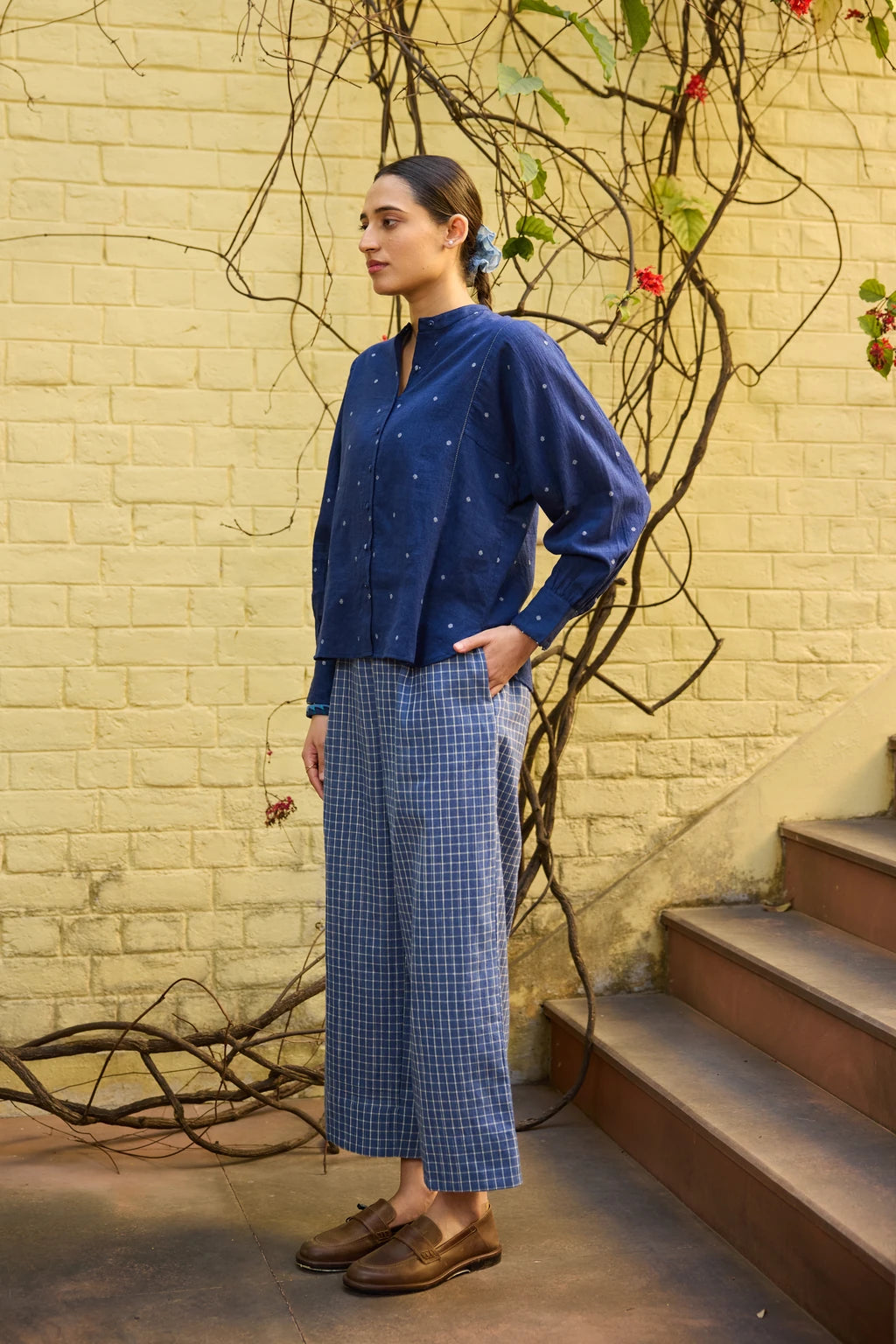 Nyla Set — jamdani cotton set — angular view | Sarron