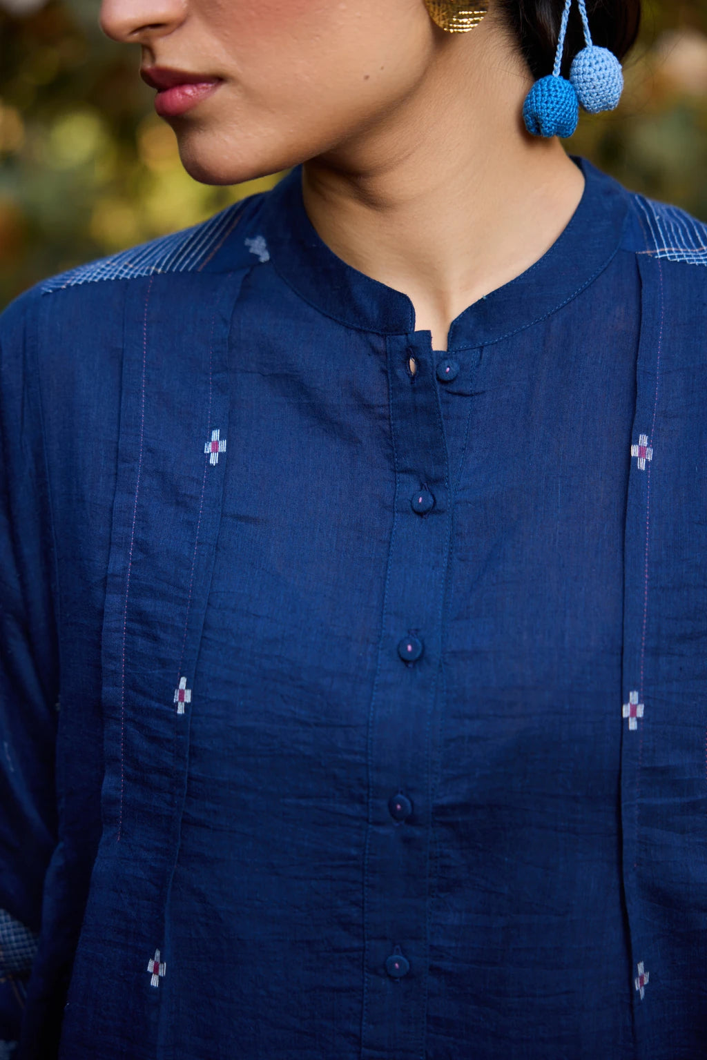 Vara Set — jamdani silk cotton set — fabric detail | Sarron
