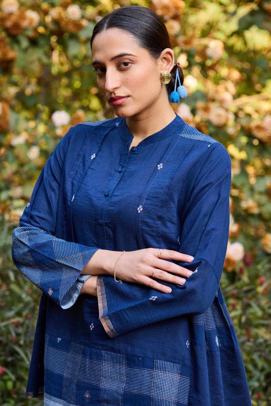 Vara Top — jamdani silk cotton top — campaign shot | Sarron