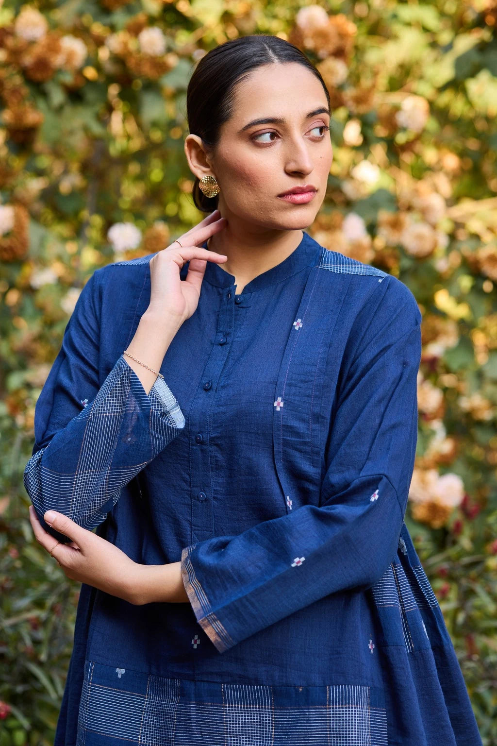 Vara Top — jamdani silk cotton top — campaign shot | Sarron