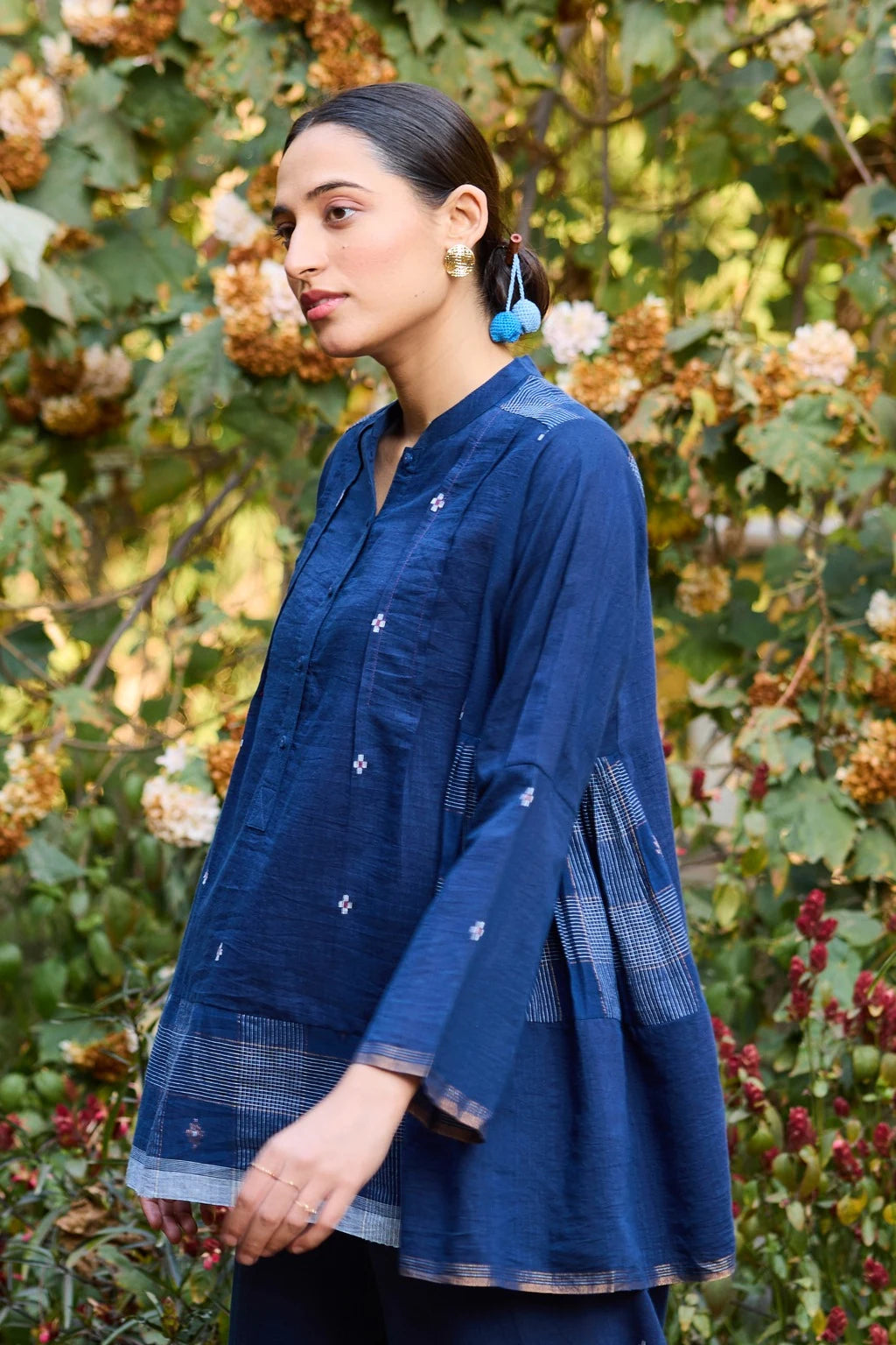 Vara Top — jamdani silk cotton top — campaign shot | Sarron