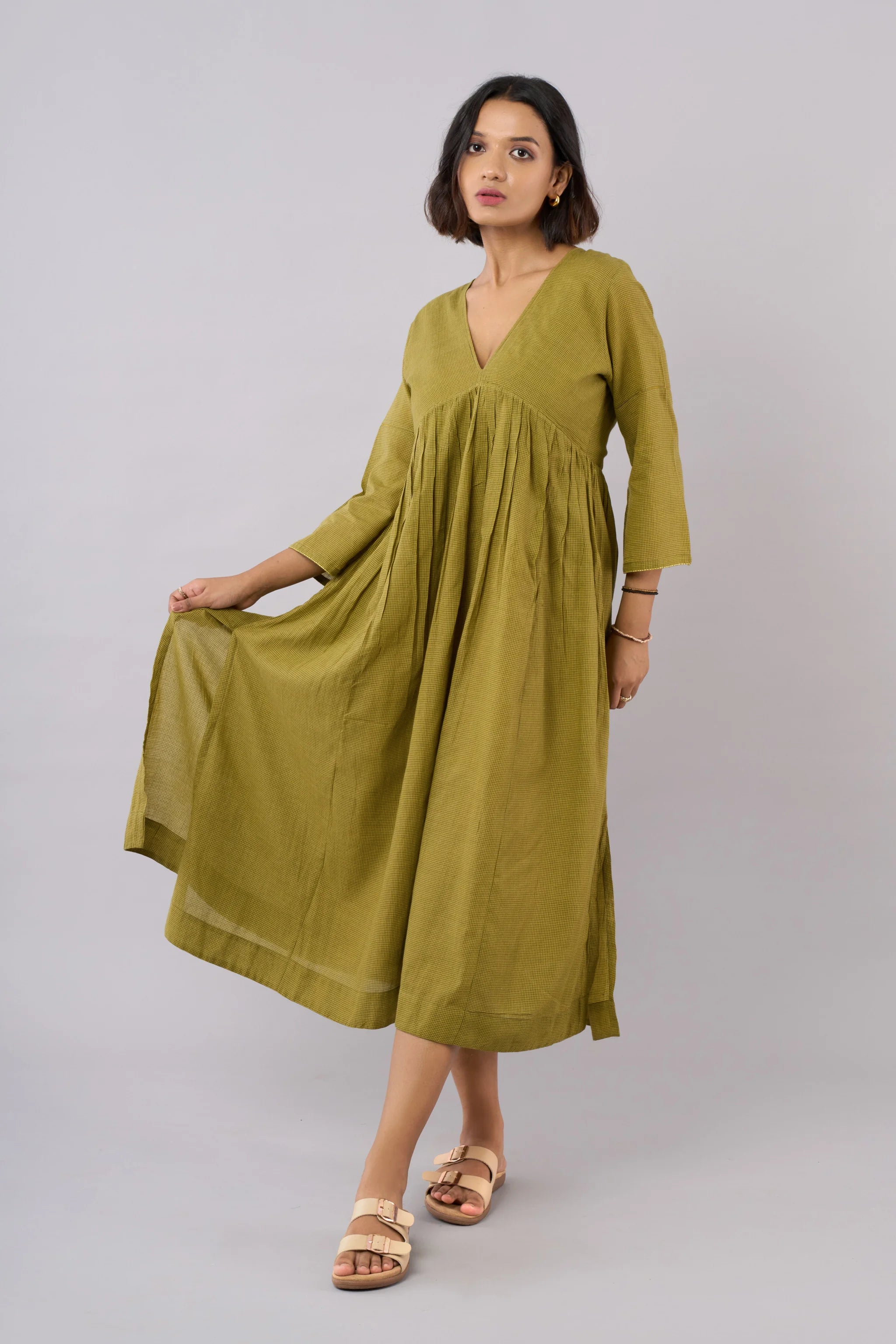 Dirty Martini Dress - Mustard Green