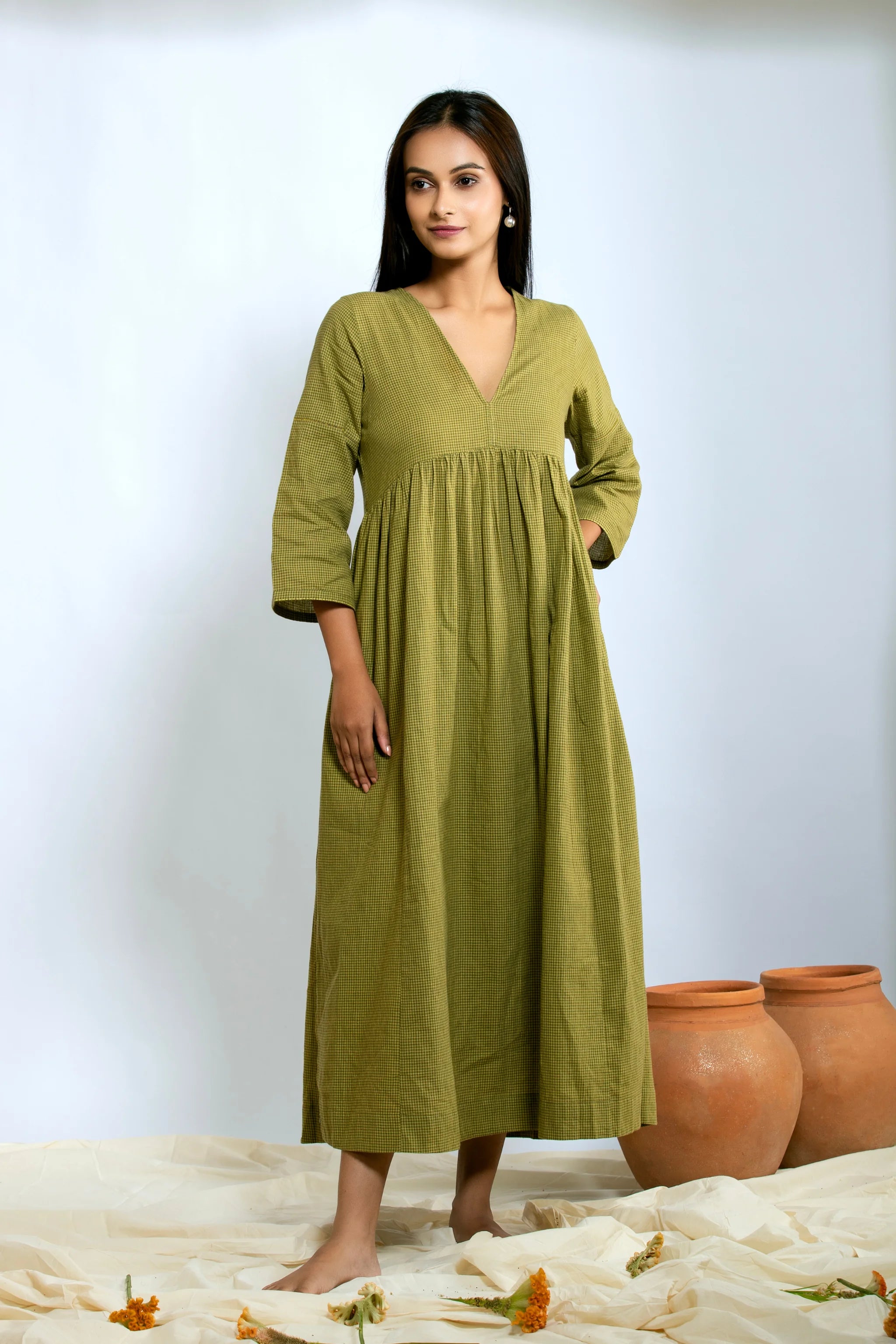 Dirty Martini Dress - Mustard Green