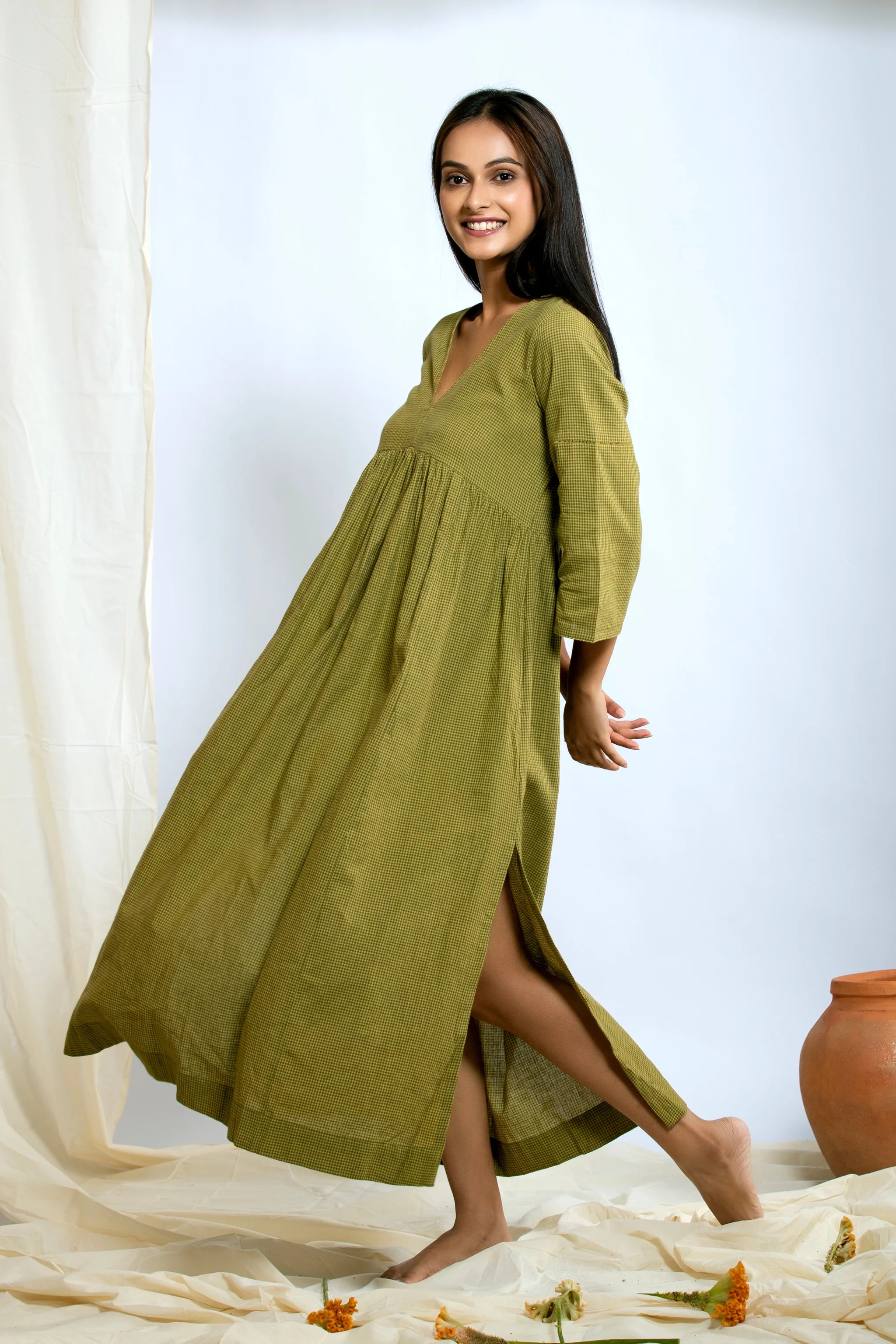 Dirty Martini Dress - Mustard Green