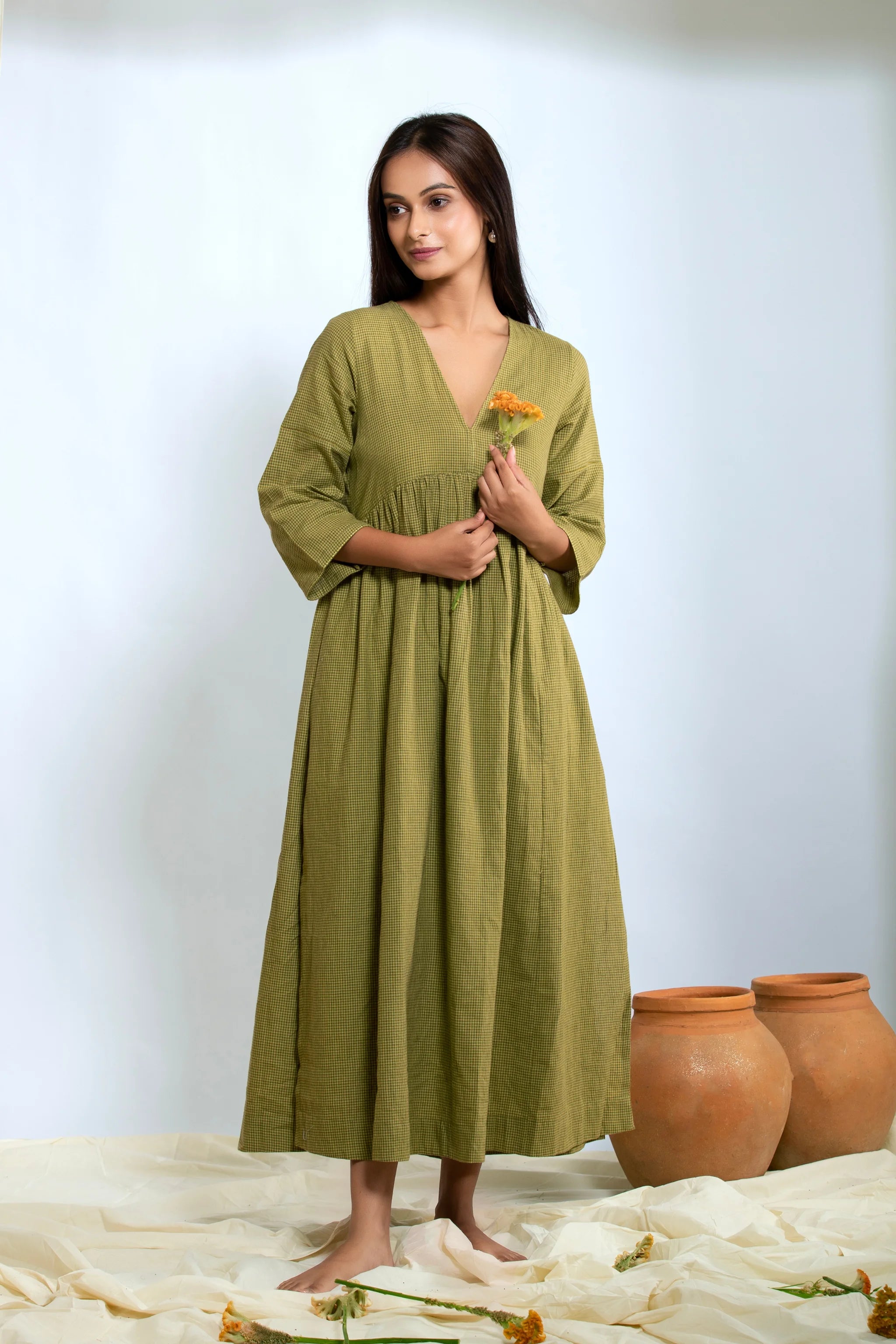 Dirty Martini Dress - Mustard Green