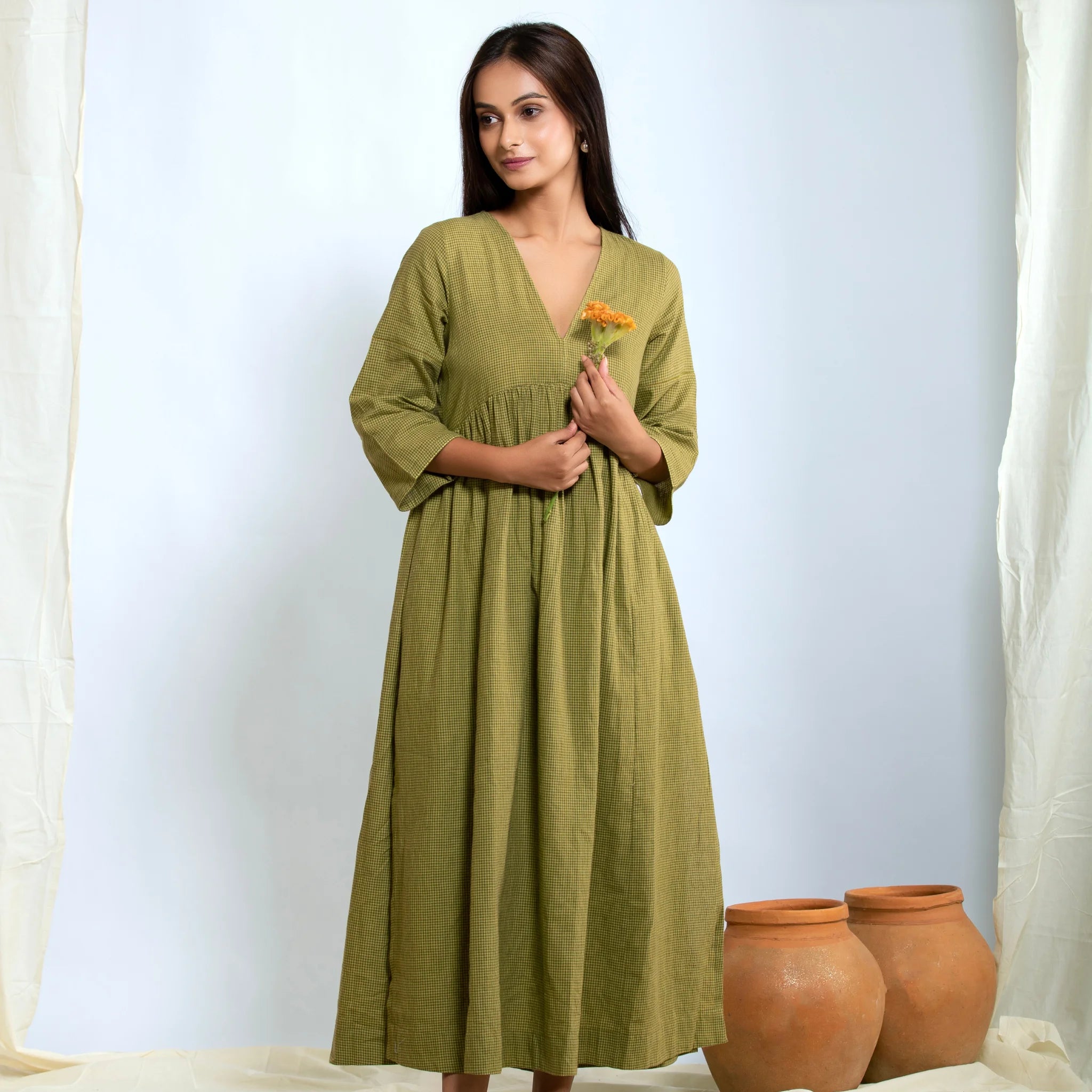 Dirty Martini Dress - Mustard Green