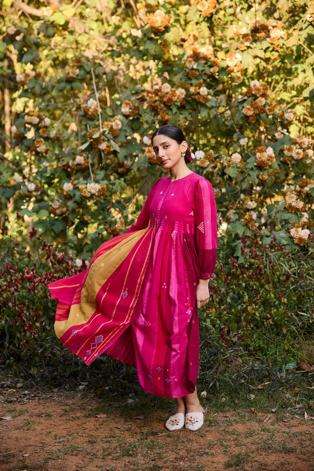 Esha Dress — jamdani cotton dress — campaign shot | Sarron