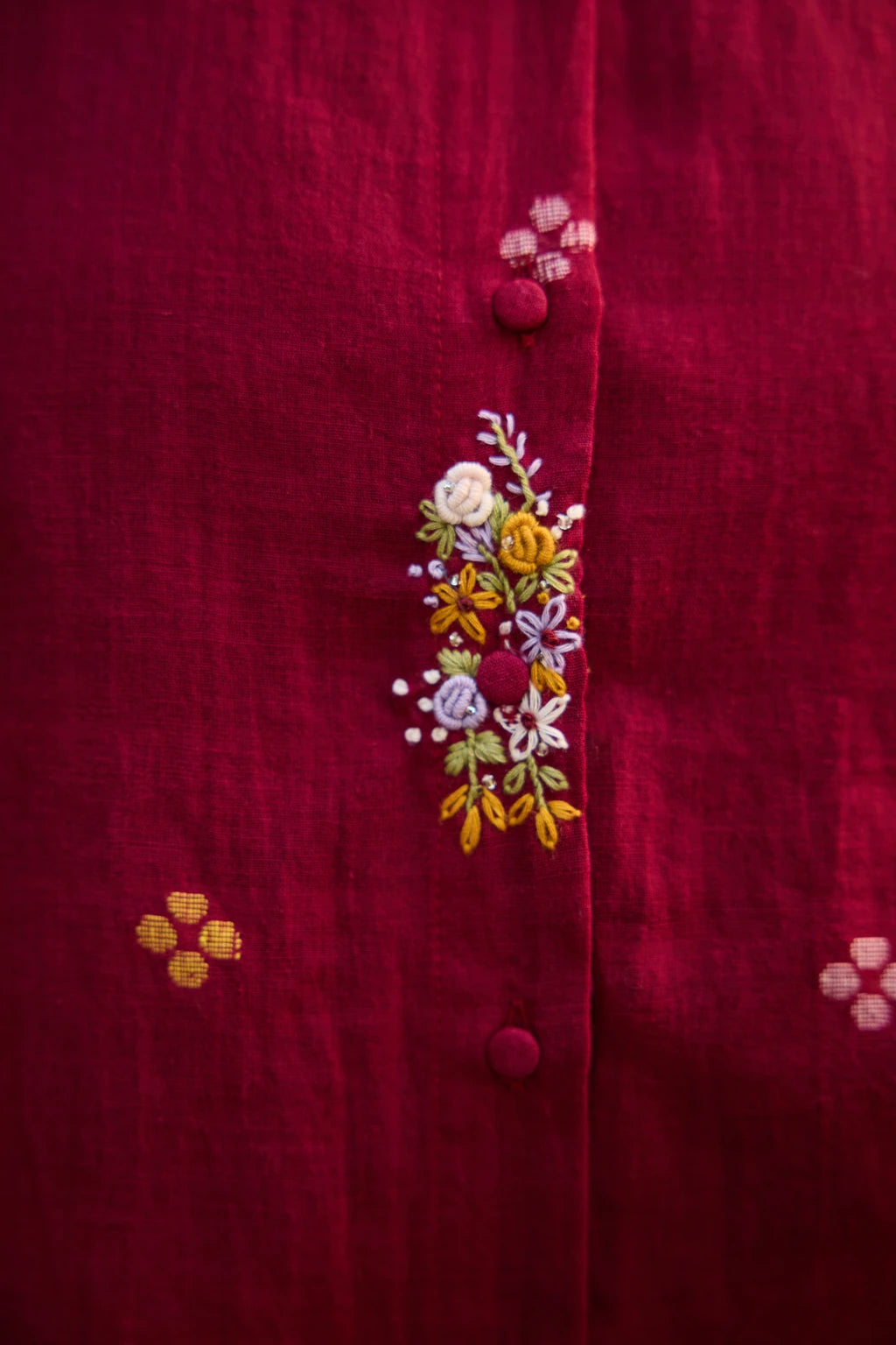 Ira Set — jamdani cotton set — fabric detail | Sarron