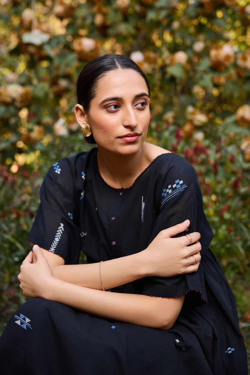 Kana Dress — jamdani cotton dress — campaign shot | Sarron