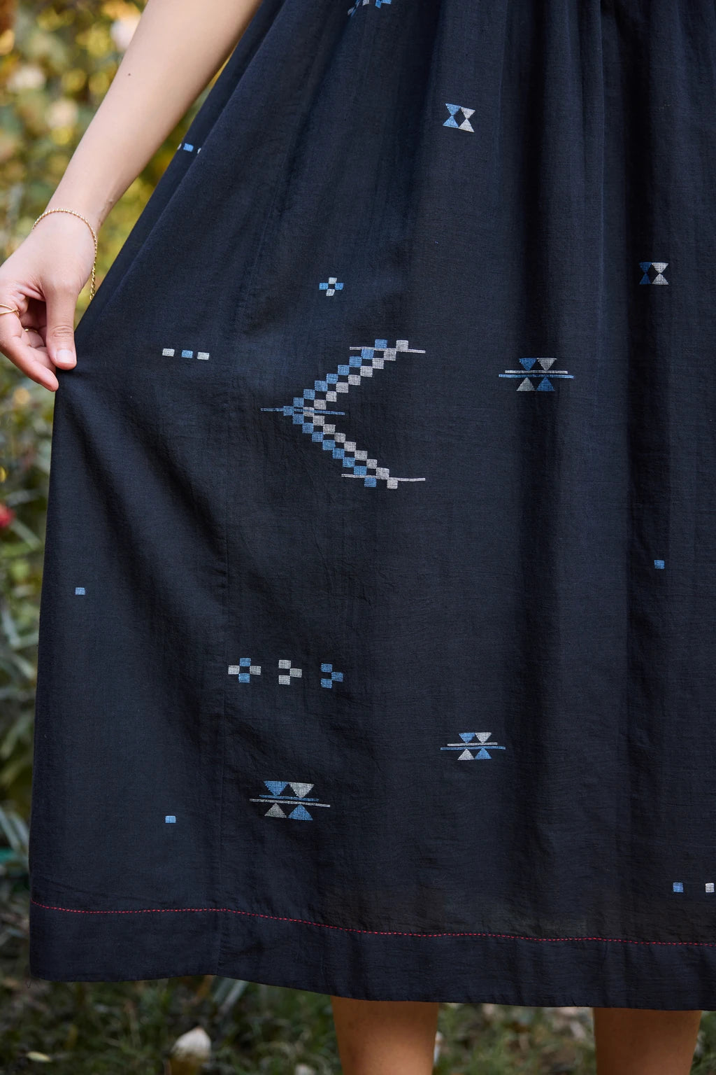 Kana Dress — jamdani cotton dress — fabric detail | Sarron