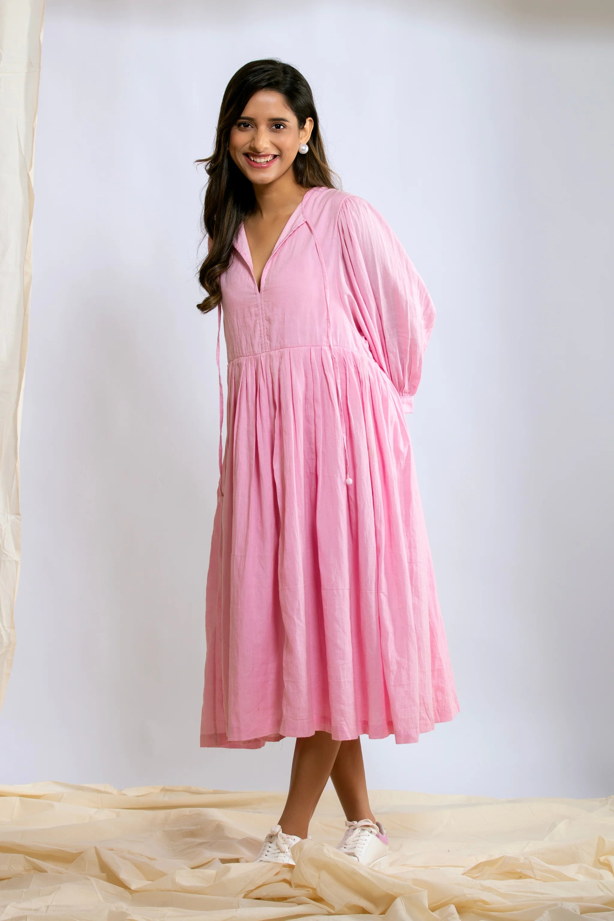 Leher Midi Dress - Pearly Pink