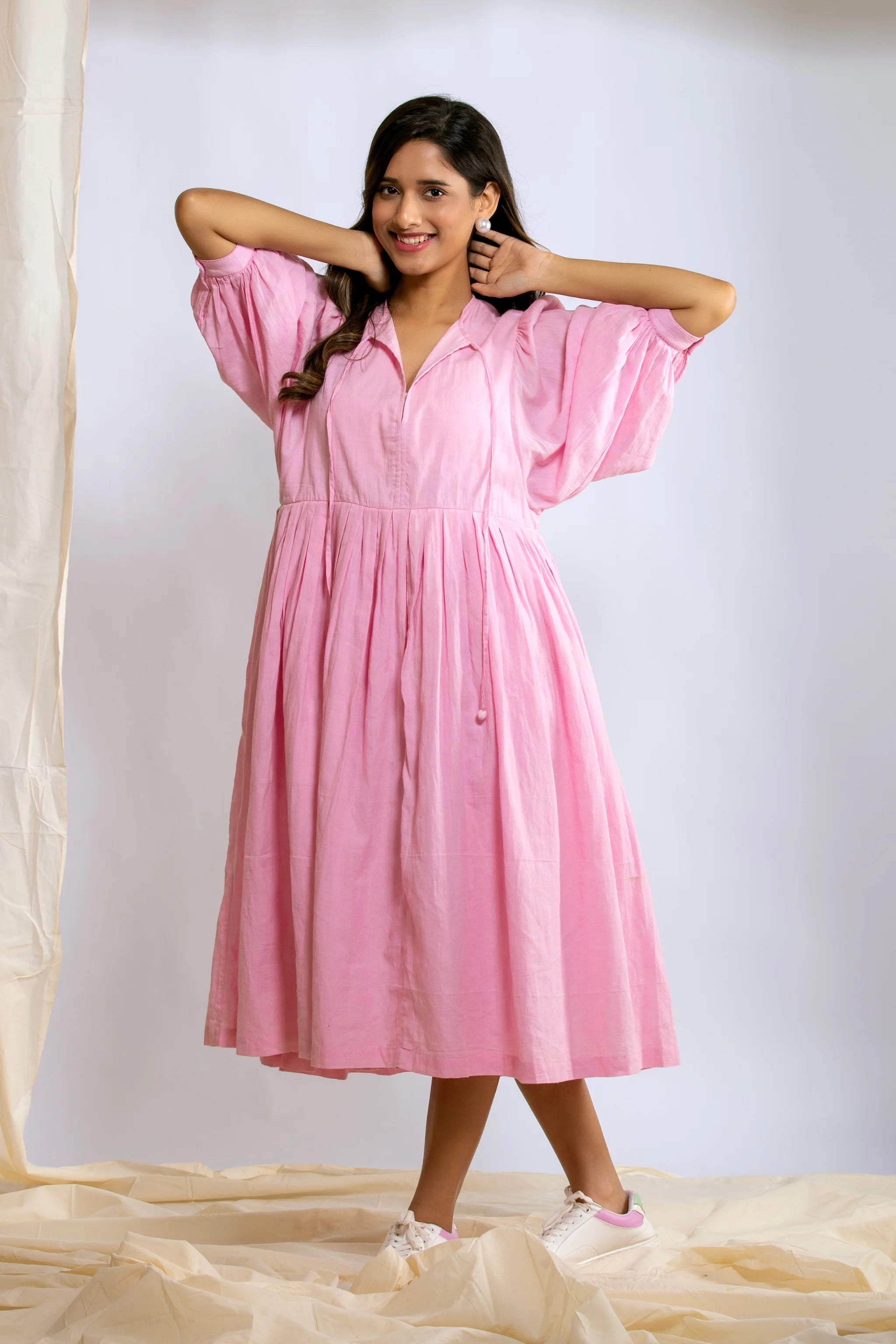 Leher Midi Dress - Pearly Pink