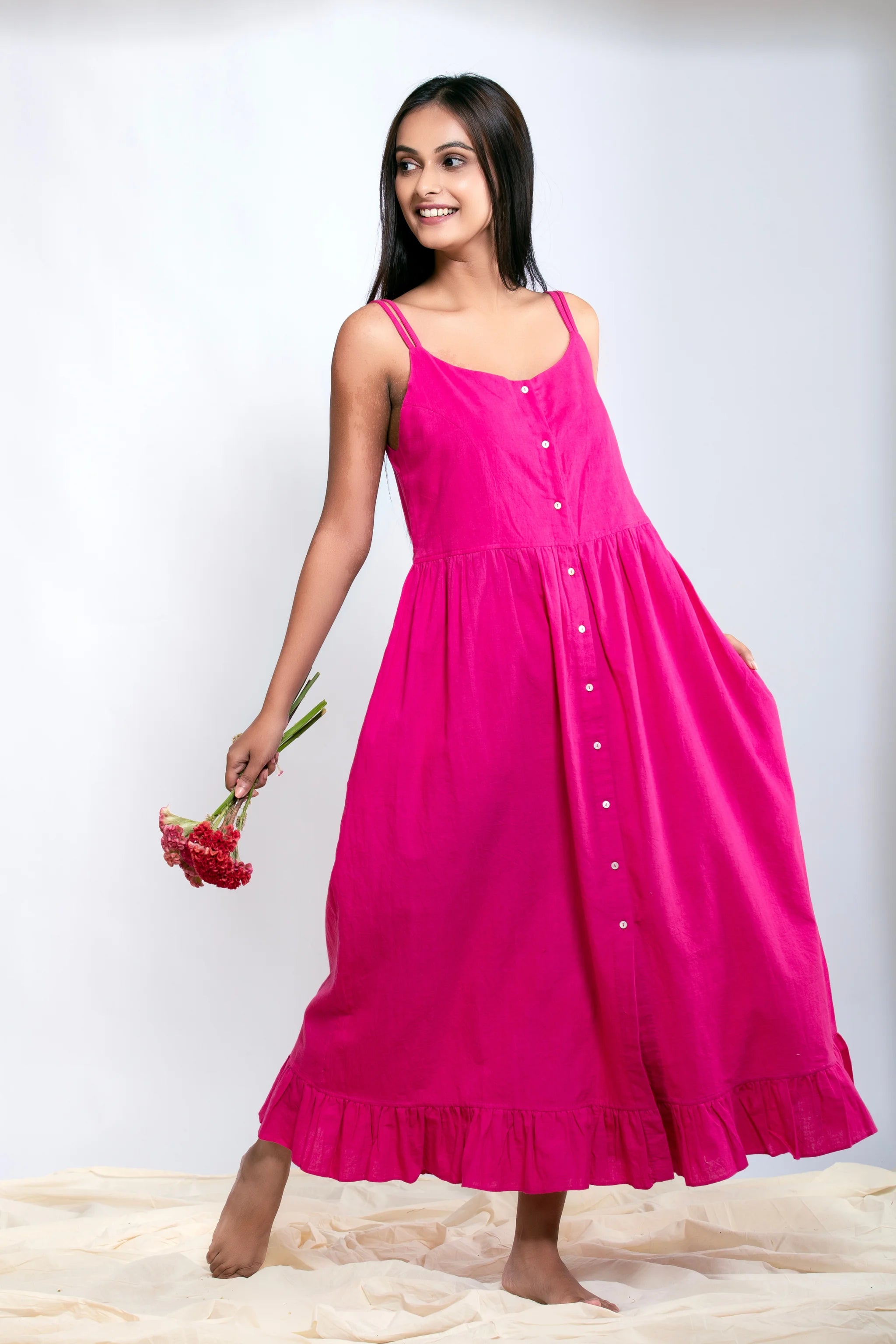 Meher Dress - Electric Pink