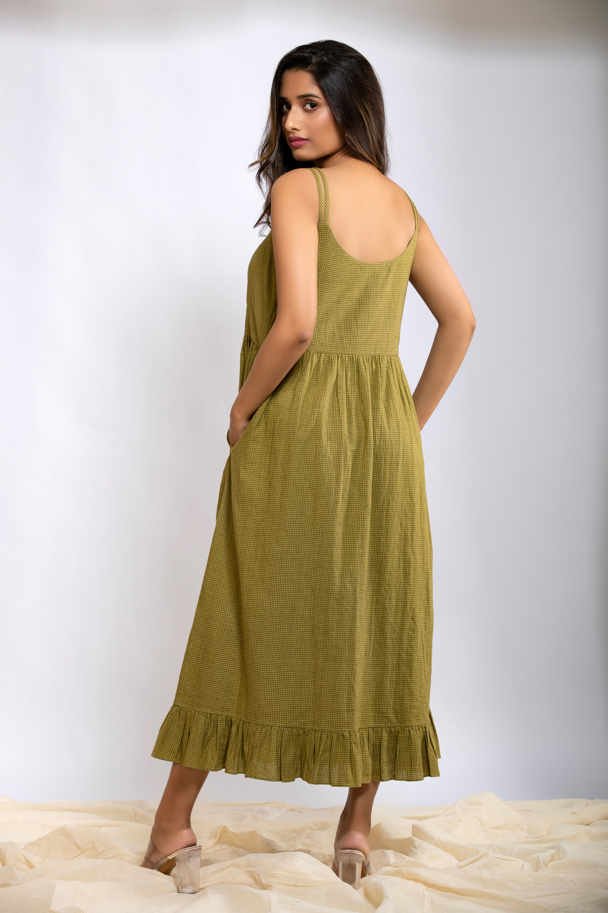 Meher Dress - Mustard Green