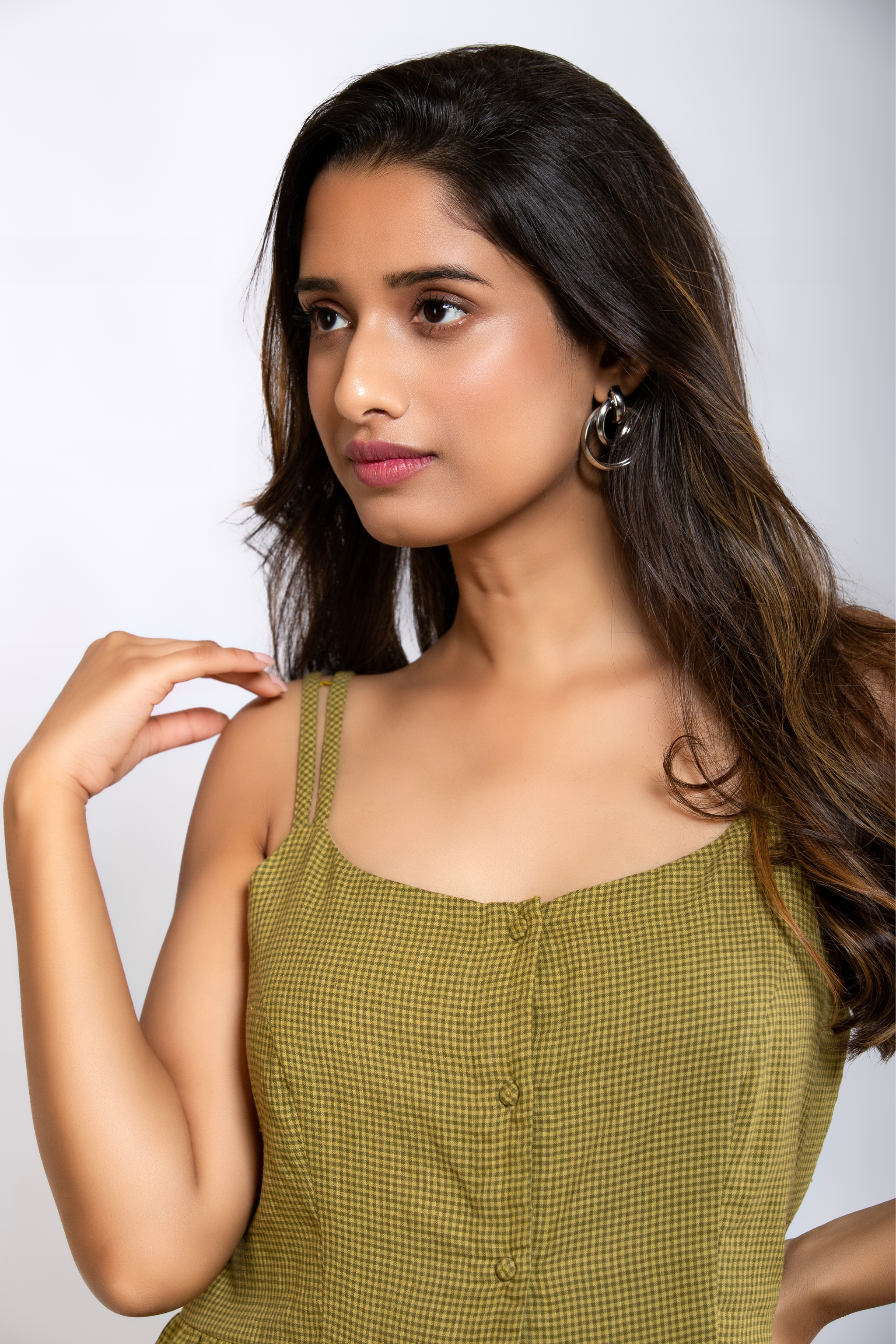 Meher Dress - Mustard Green