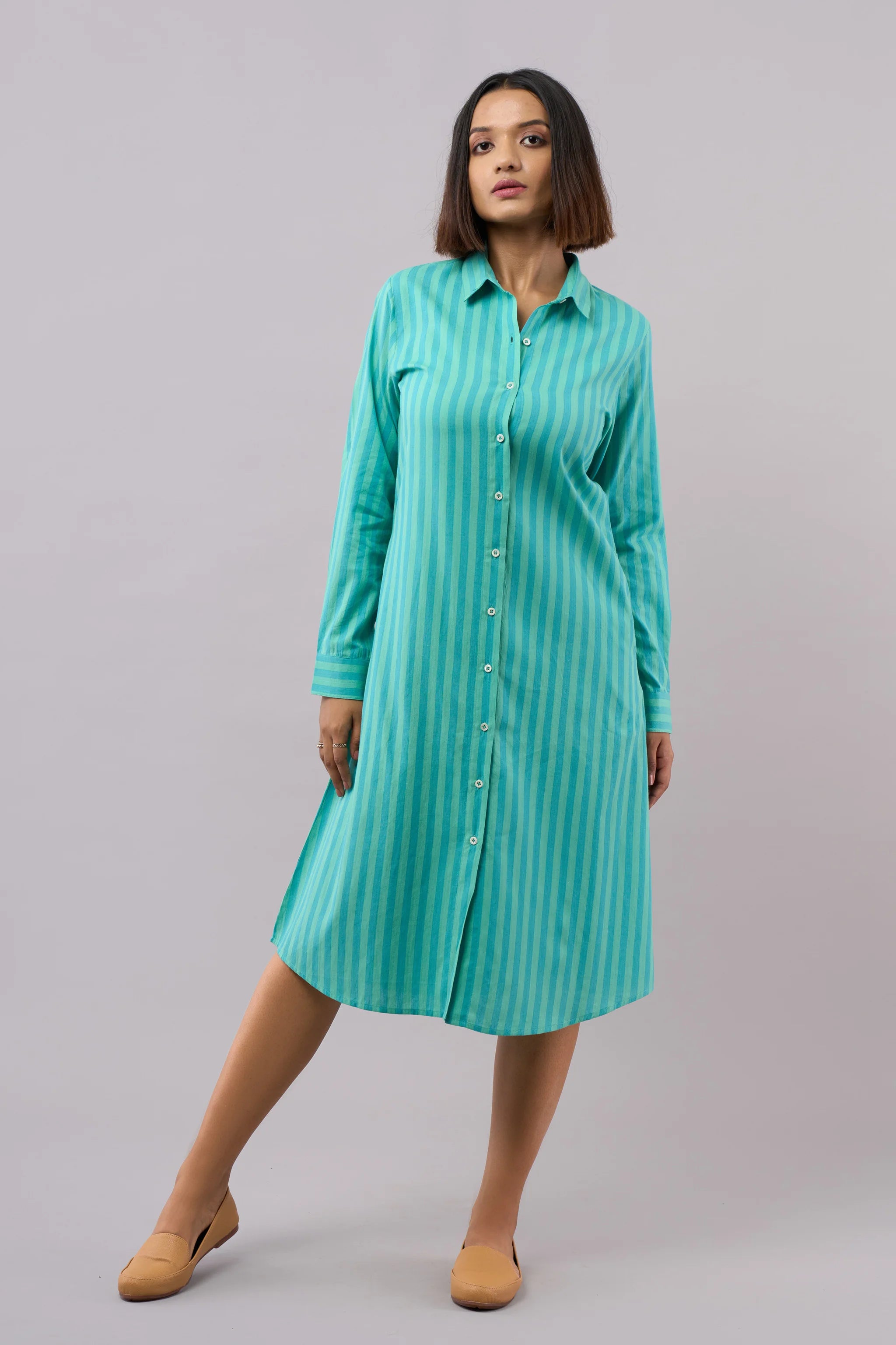 Minty Jade Shirt Dress