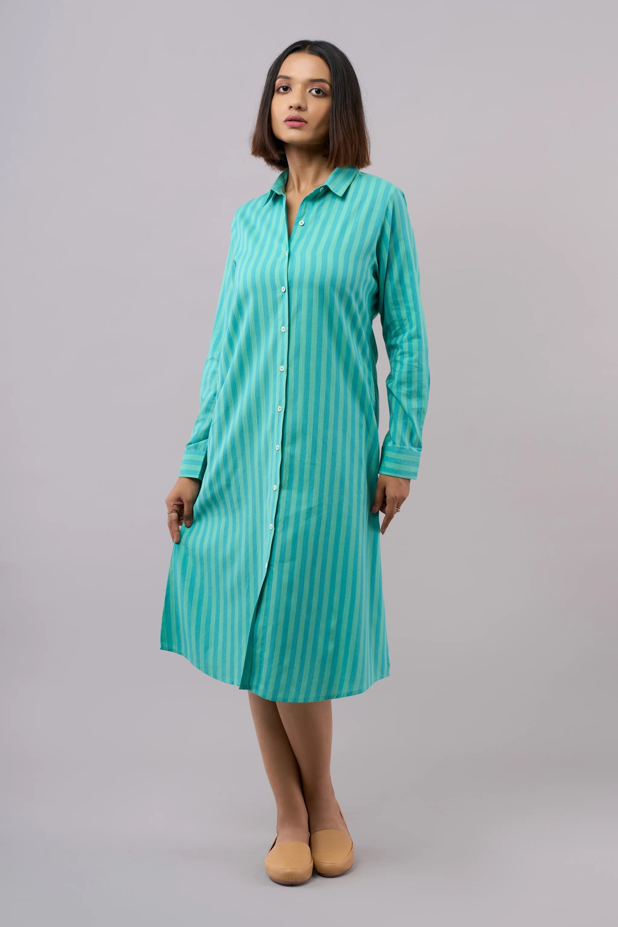 Minty Jade Shirt Dress