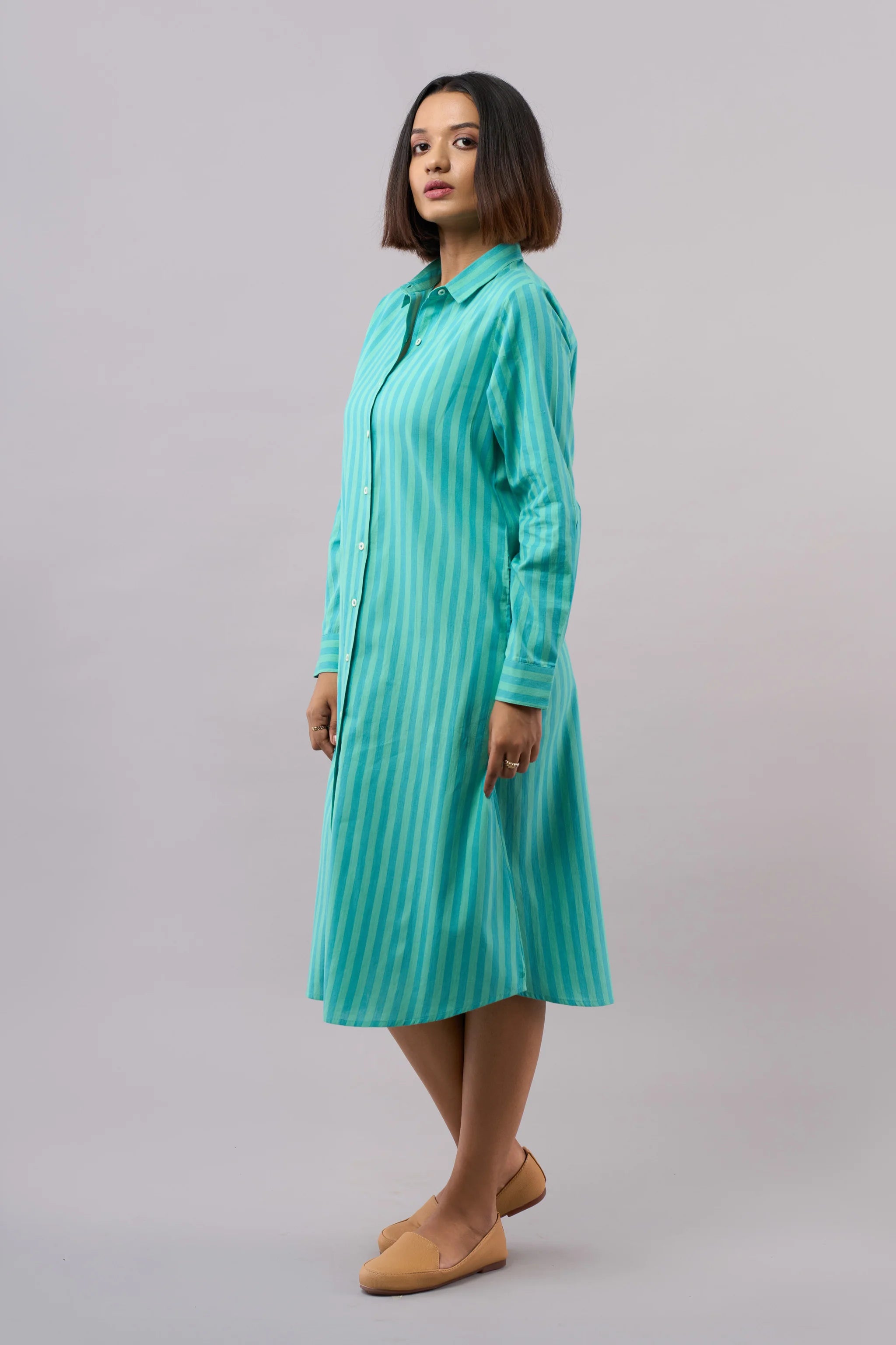 Minty Jade Shirt Dress