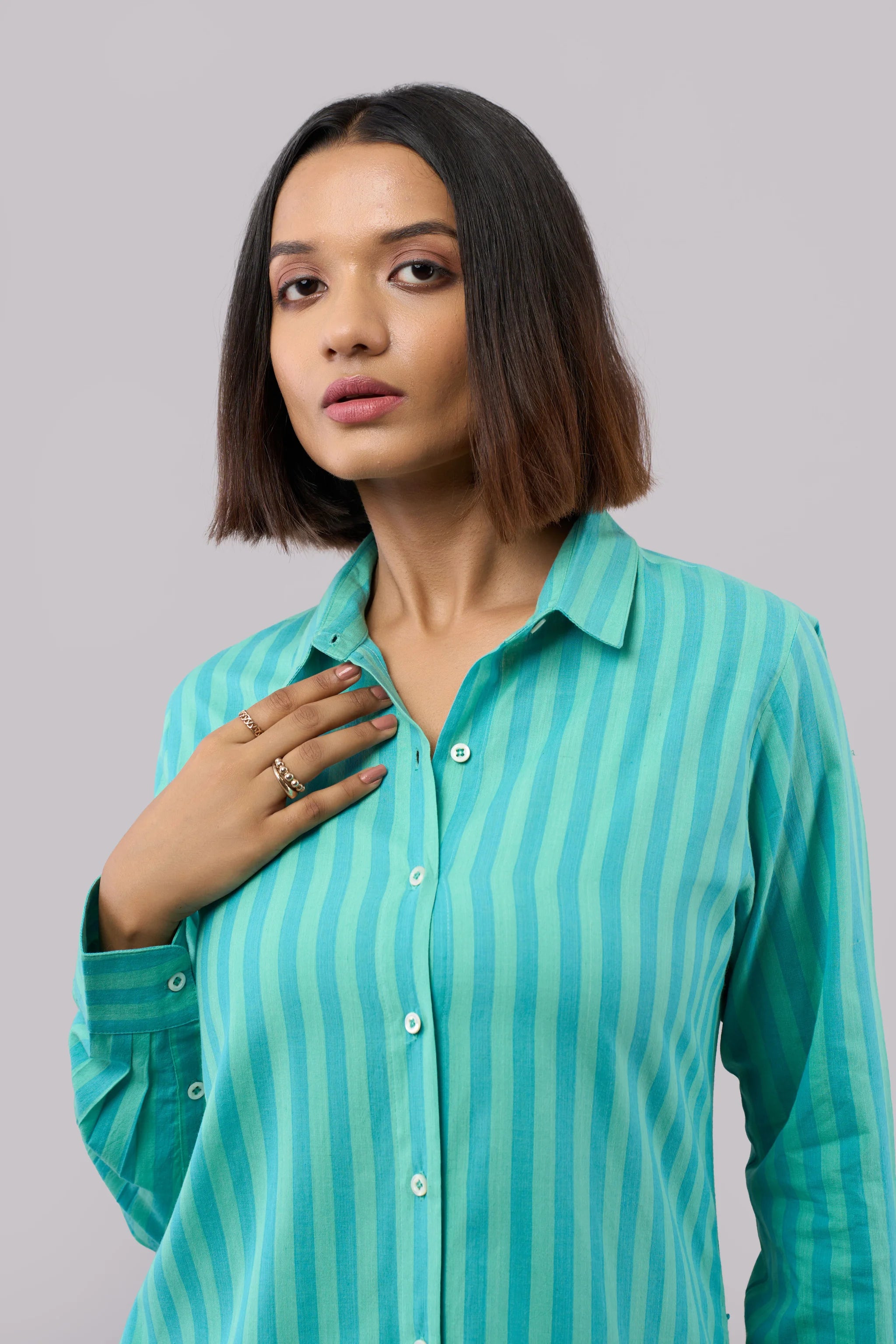 Minty Jade Shirt Dress