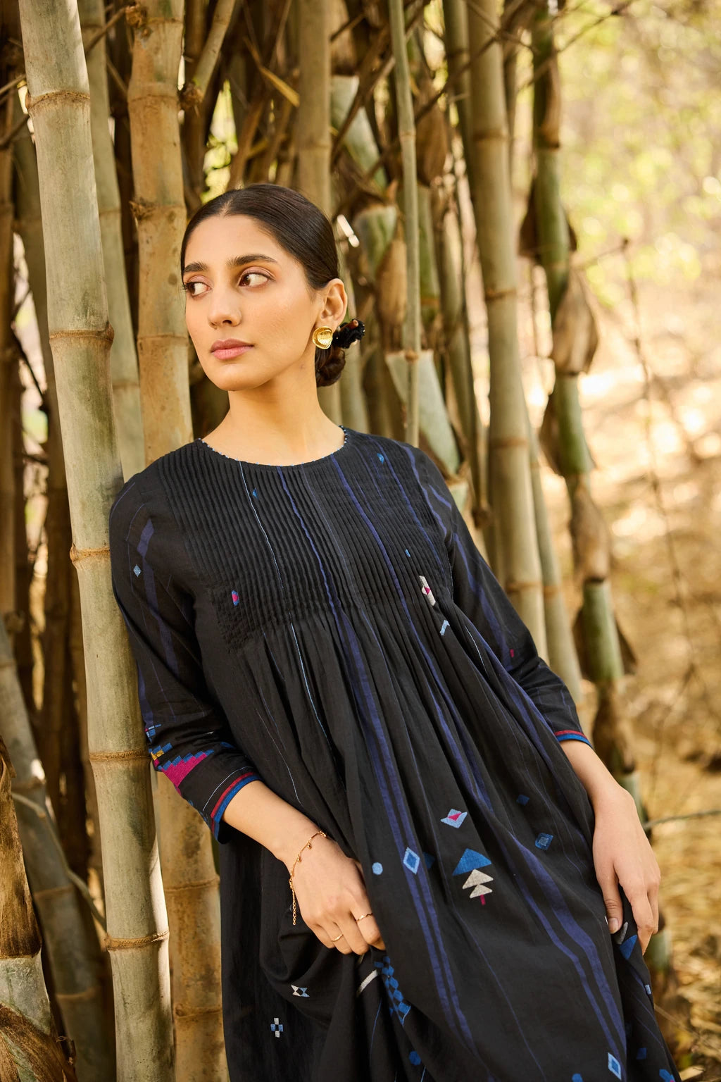 Reka Dress — jamdani cotton dress — campaign shot | Sarron