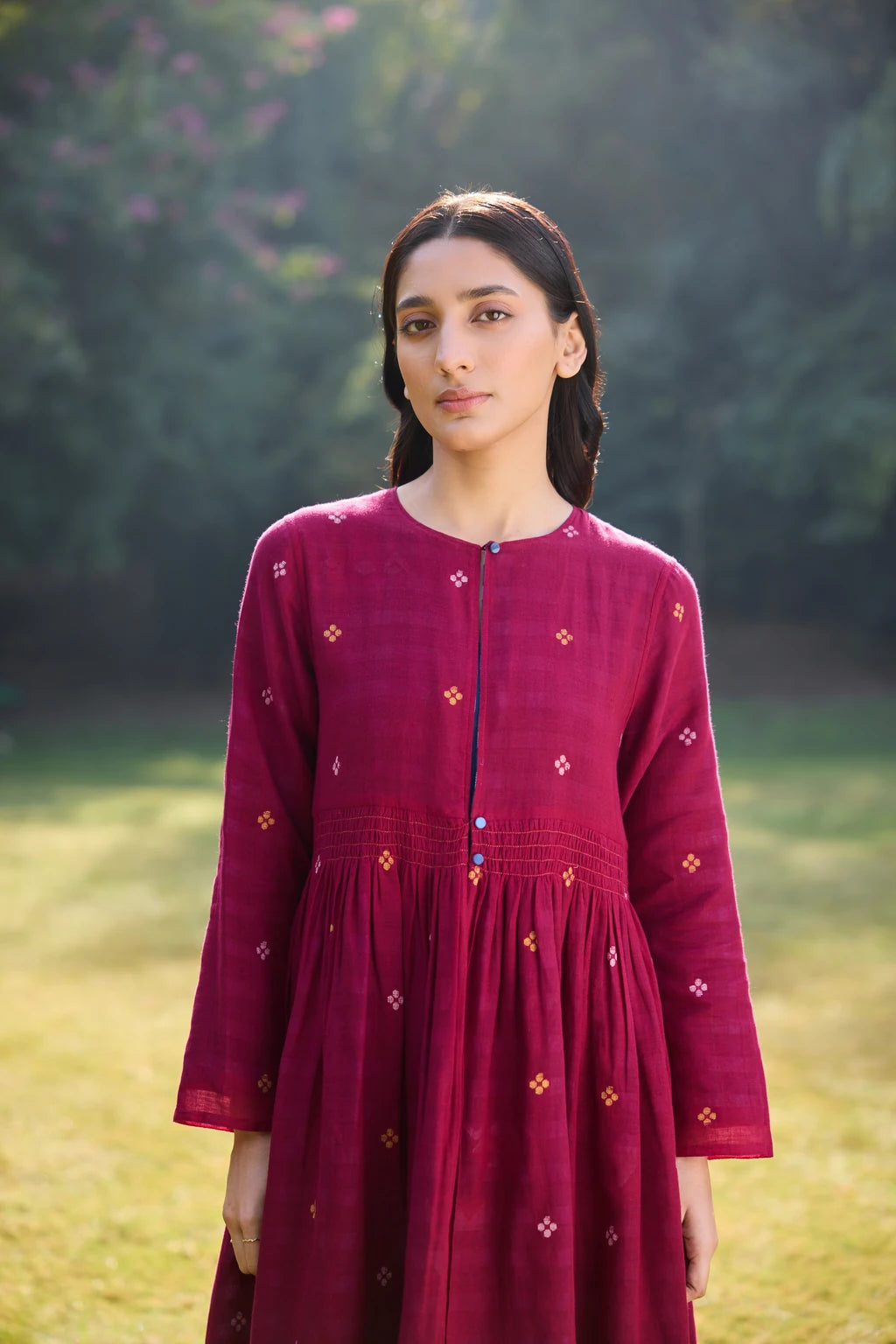 Sama Overlay — jamdani cotton overlay — fabric detail | Sarron