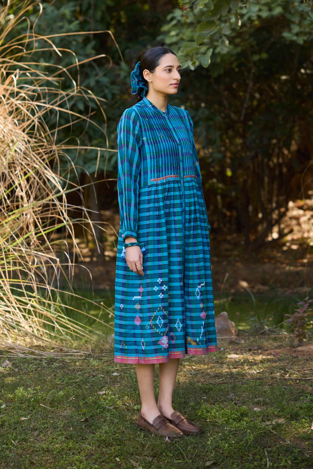 Taal Dress — jamdani cotton dress — back view | Sarron
