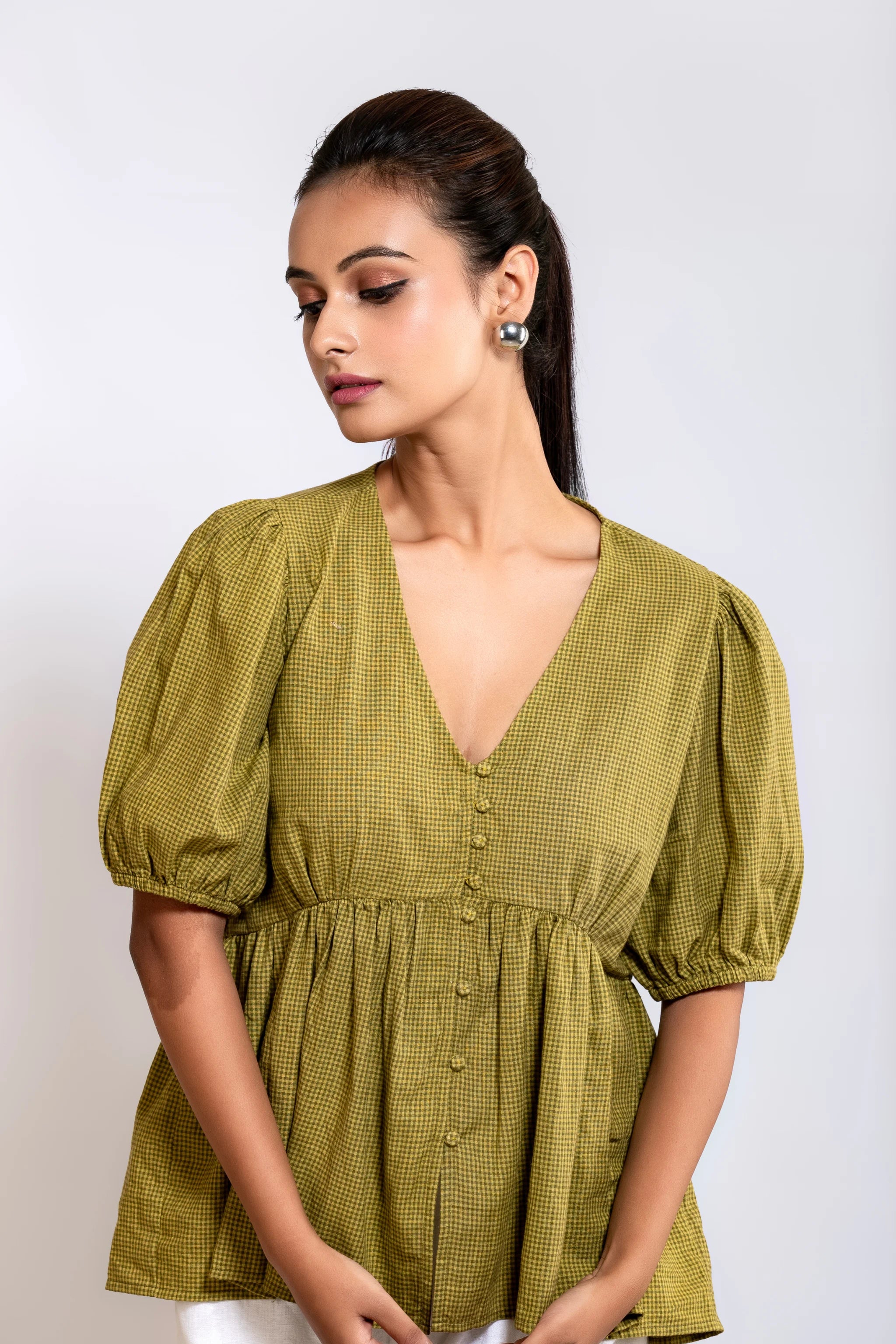 Trisha Top - Mustard Green