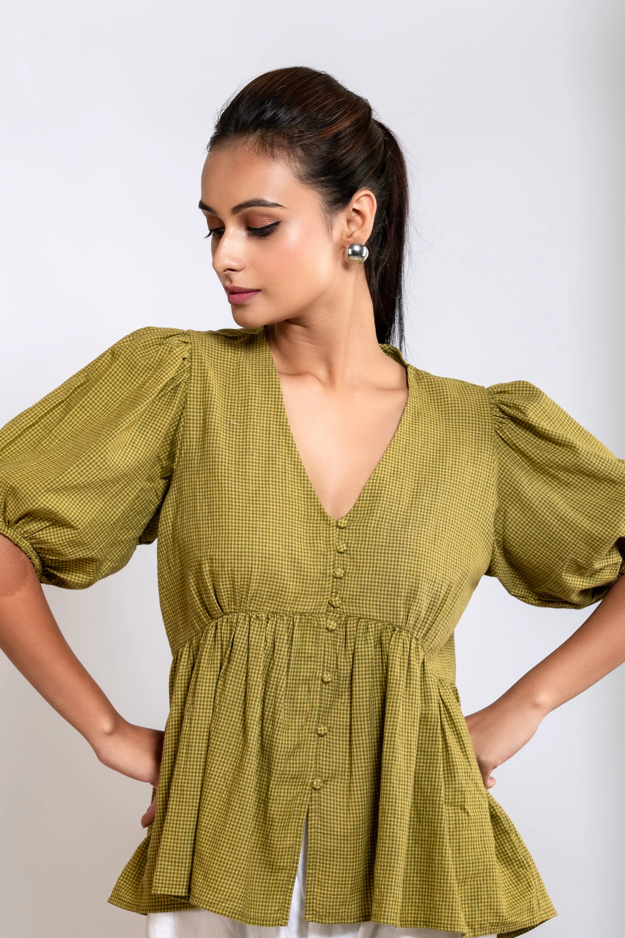 Trisha Top - Mustard Green