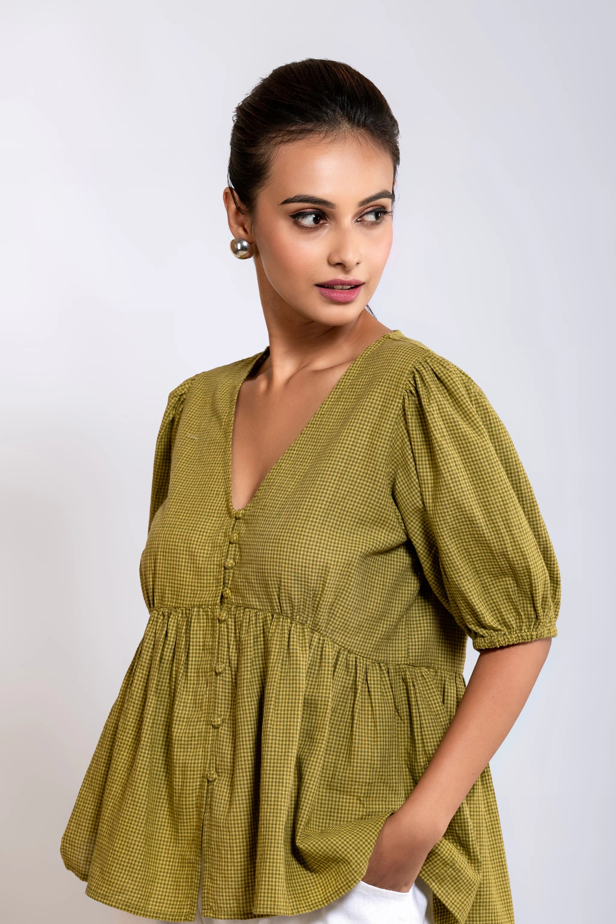 Trisha Top - Mustard Green