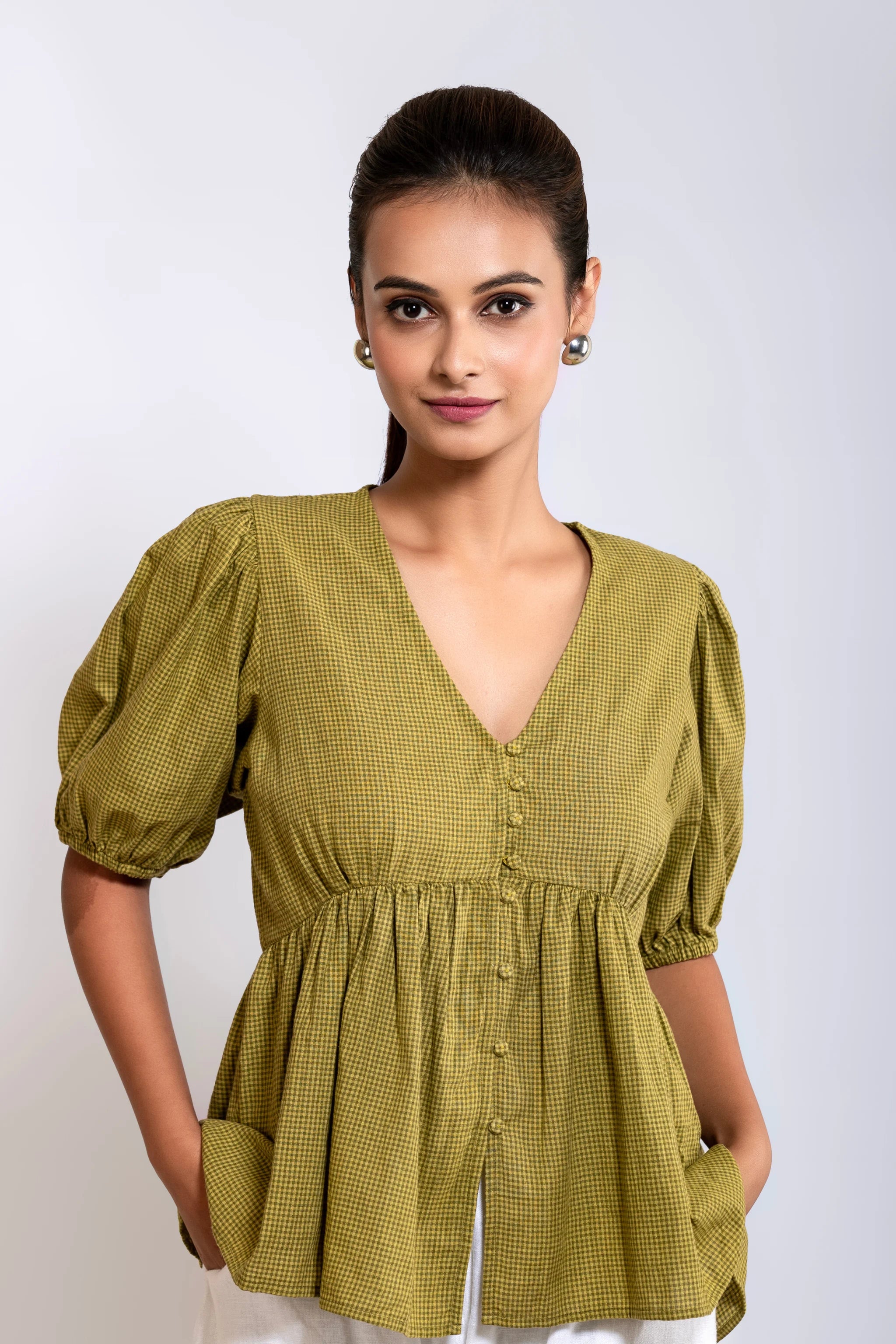 Trisha Top - Mustard Green