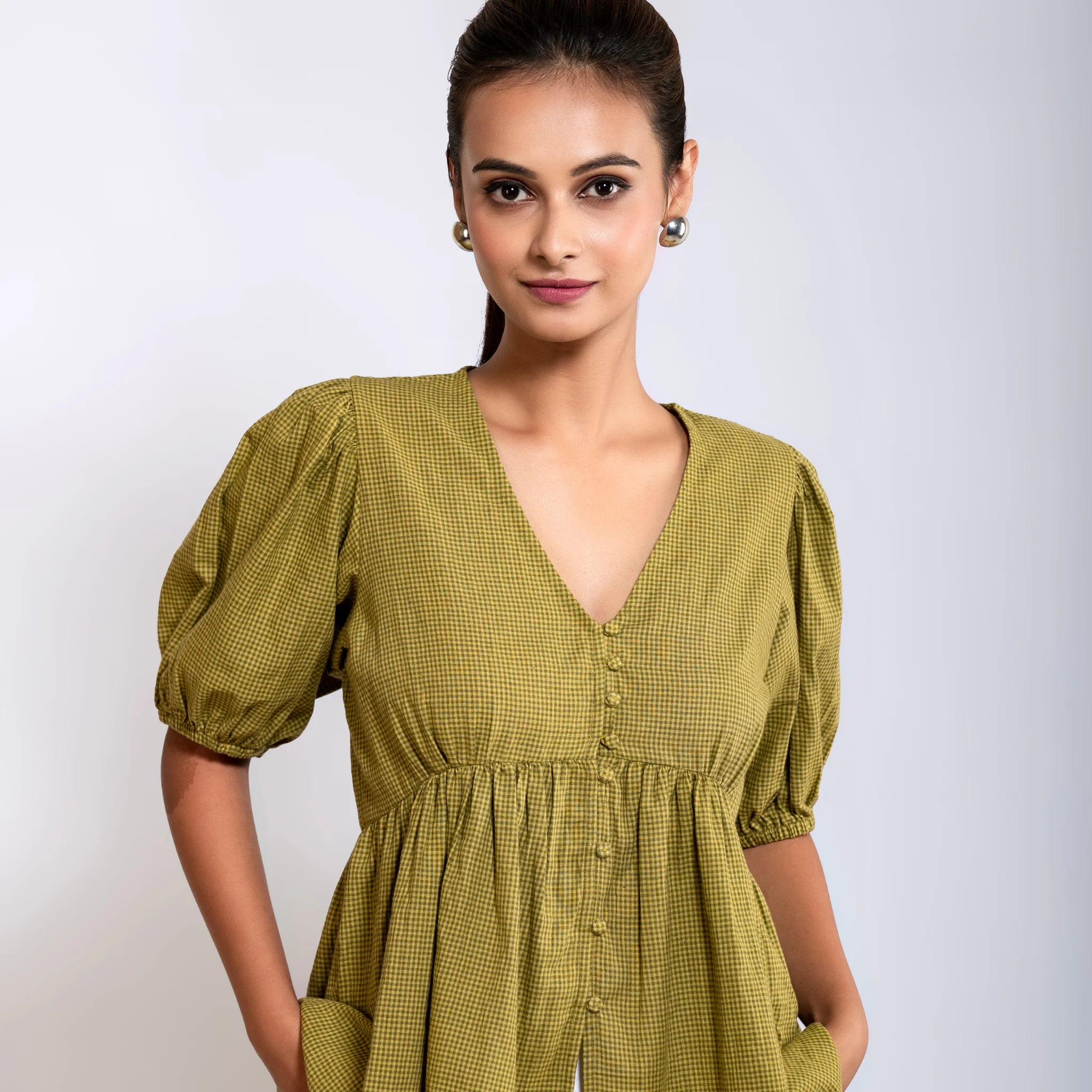 Trisha Top - Mustard Green